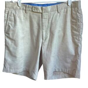 Men's Peter Millar Crown Cool Zip Front Cotton Linen Blend 8" Casual Short sz 38